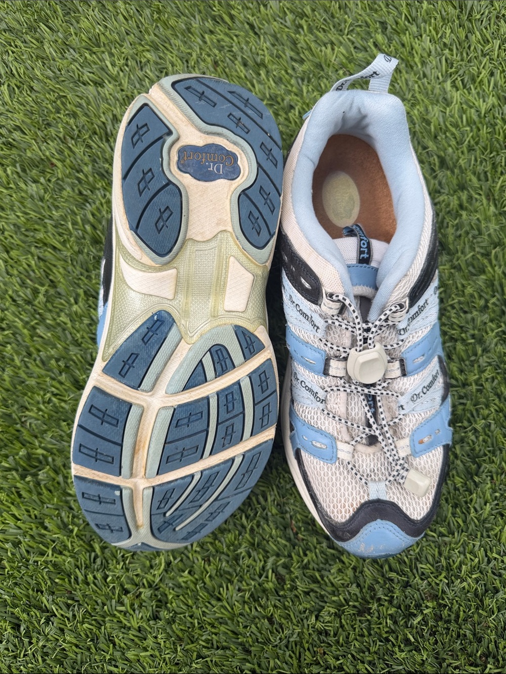 Dr. Comfort Women's Light Blue and White Athletic Sneakers